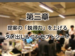 第三章 
提案の「説得力」を上げる 
ダメ出し＆コンセプトシート  