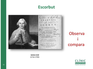 Escorbut 
15 
James Lind 
(1716-1794) 
Observa 
i 
compara 
 