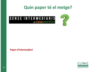 Quin paper té el metge? 
38 
Paper d’intermediari 
 