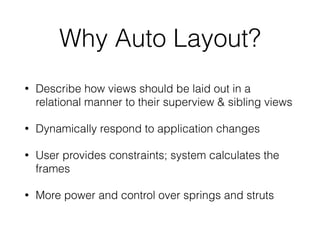 Adjusting to Auto Layout (Tutorial / Tips for iOS Auto Layout) | PDF