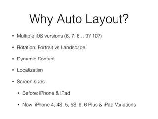 Adjusting to Auto Layout (Tutorial / Tips for iOS Auto Layout) | PDF