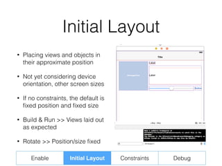 Adjusting to Auto Layout (Tutorial / Tips for iOS Auto Layout) | PDF