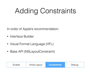 Adjusting to Auto Layout (Tutorial / Tips for iOS Auto Layout) | PDF