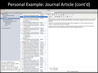 Personal Example: Journal Article (cont’d) 
 