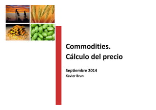 Commodities. 
Cálculo del precio 
Septiembre 2014 
Xavier Brun 
 