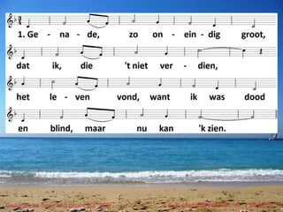 Genade, zo oneindig groot (EL 203) v. E.Zuiderveld-Nieman, m. J.Newton
 