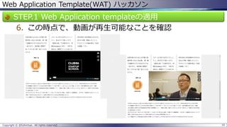 Web Application Template(WAT) ハッカソン 
STEP.1 Web Application templateの適用 
6.この時点で、動画が再生可能なことを確認 
Copyright © @fullvirtue. All rights reserved. 10 
 
