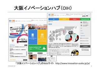 大阪イノベーションハブ（OIH） 
「大阪イノベーションハブ」のWebサイトhttp://www.innovation‐osaka.jp/ja/ 
2014/9/30 6 
 
