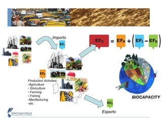 Imports 
Exports 
Production Activities: 
-Agriculture 
- Silviculture 
- Farming 
- Fishing 
-Manifacturing 
-etc 
BIOCAPACITY 
 