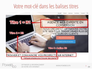 Votre mot-clé dans les balises titres 
 