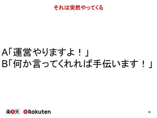 35 
それは突然やってくる 
A「運営やりますよ！」 
B「何か言ってくれれば手伝います！」 
 