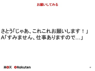 37 
お願いしてみる 
さとう「じゃあ、これこれお願いします！」 
A「すみません、仕事ありますので…」 
 