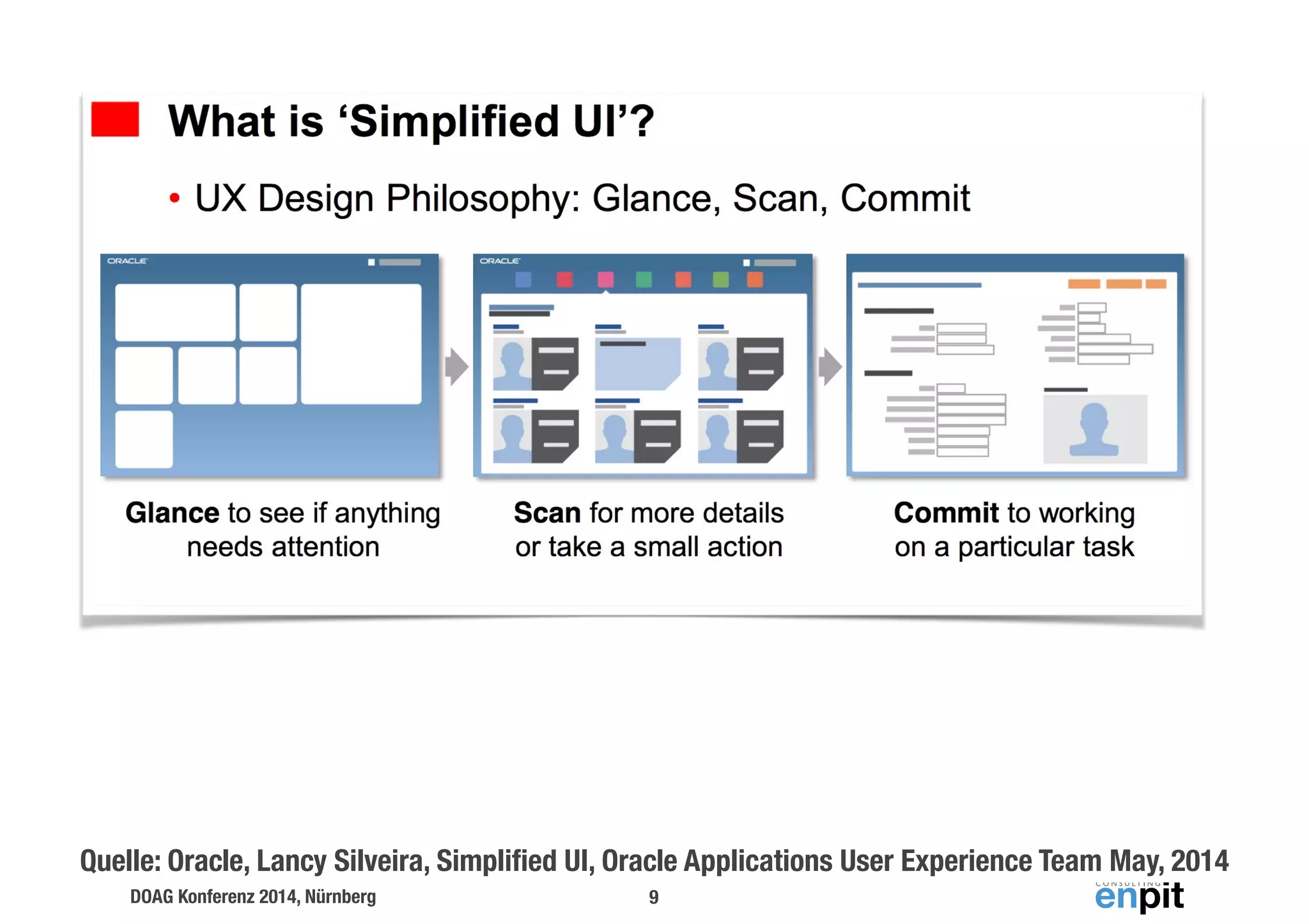 Quelle: Oracle, Lancy Silveira, Simplified UI, Oracle Applications User Experience Team May, 2014 
DOAG Konferenz 2014, Nürnberg 9 
 