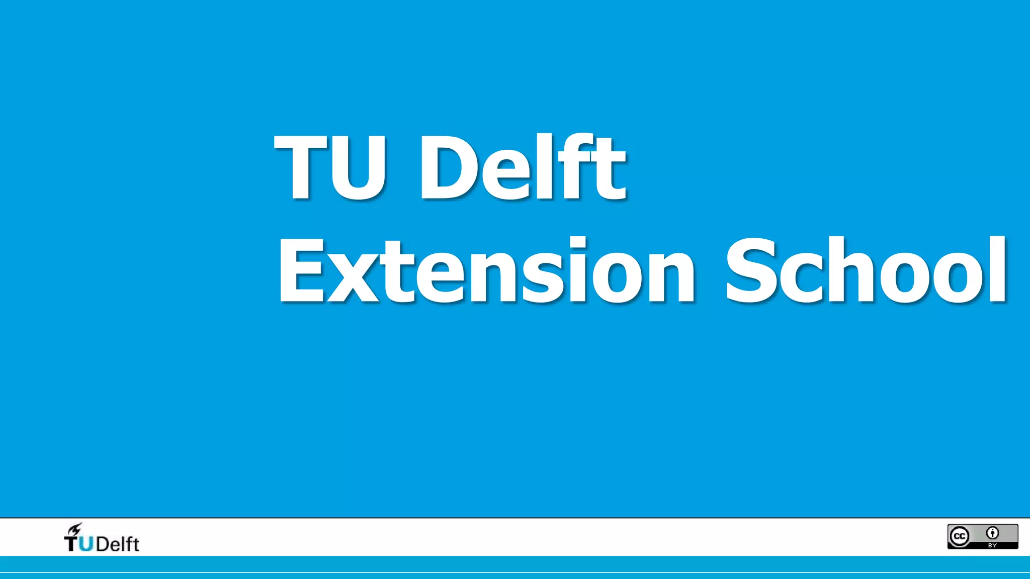 TU Delft 
Extension School 
 