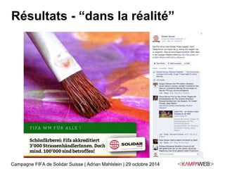 Résultats - “dans la réalité” 
Campagne FIFA de Solidar Suisse | Adrian Mahlstein | 29 octobre 2014 
 