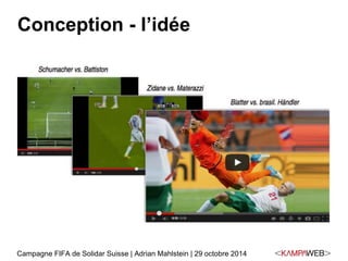 Conception - l’idée 
Campagne FIFA de Solidar Suisse | Adrian Mahlstein | 29 octobre 2014 
 