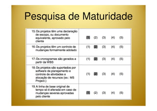 Pesquisa de Maturidade 
 