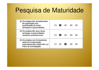 Pesquisa de Maturidade 
 