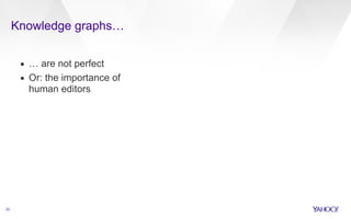 Knowledge graphs… 
22 
▪ … are not perfect 
▪ Or: the importance of 
human editors 
 