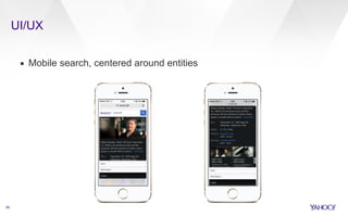 UI/UX 
56 
▪ Mobile search, centered around entities 
 