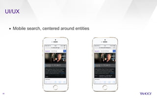 UI/UX 
58 
▪ Mobile search, centered around entities 
 