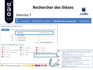 Rechercher des thèses 
Exercice 7  