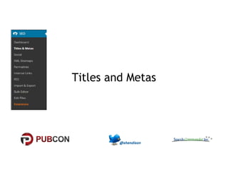 Titles and Metas 
 