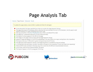 Page Analysis Tab 
 
