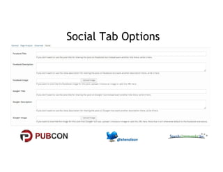 Social Tab Options 
 