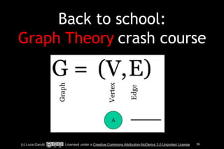 Back to school: 
Graph Theory crash course 
! 
(c) Luca Garulli Licensed under a Creative Commons Attribution-NoDerivs 3.0 Unported License 36 
 