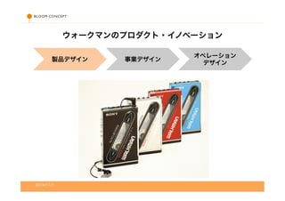 ウォークマンのプロダクト・イノベーション 
製品デザイン 事業デザイン オペレーション 
2014/11/1 
デザイン 
 