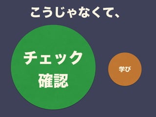 こうじゃなくて、 
チェック 
確認学び 
 