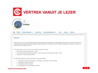 VERTREK VANUIT JE LEZER 
CREATIEF SCHRIJVEN VZW 
 