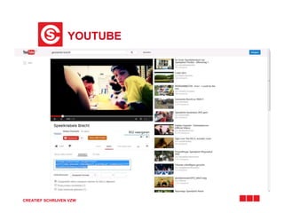 YOUTUBE 
CREATIEF SCHRIJVEN VZW 
 