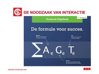 DE NOODZAAK VAN INTERACTIE 
CREATIEF SCHRIJVEN VZW 
 