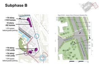 Subphase B
~14 story
~133 homes
~14 story
~133 units
~6 story
~62 homes
~14 story
~133 units
~374 space
below-grade parking
~376 space
below-grade parking
 