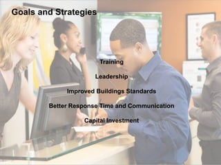 Goals and Strategies
Training
Leadership
Improved Buildings Standards
Better Response Time and Communication
Capital Investment
 