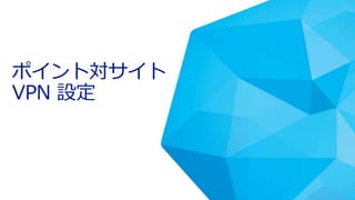 ポイント対サイト 
VPN 設定 
 