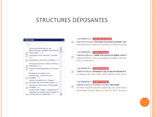 STRUCTURES DÉPOSANTES 
 