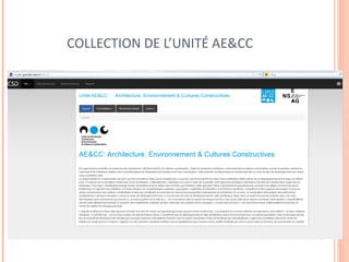 COLLECTION DE L’UNITÉ AE&CC 
 