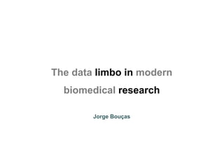 The data limbo in modern
biomedical research
Jorge Bouças
 