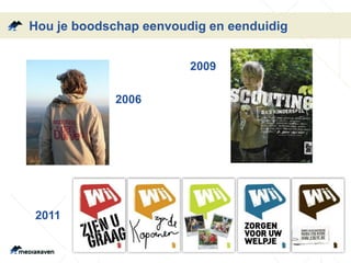 Hou je boodschap eenvoudig en eenduidig 
2009 
2006 
2011 
 