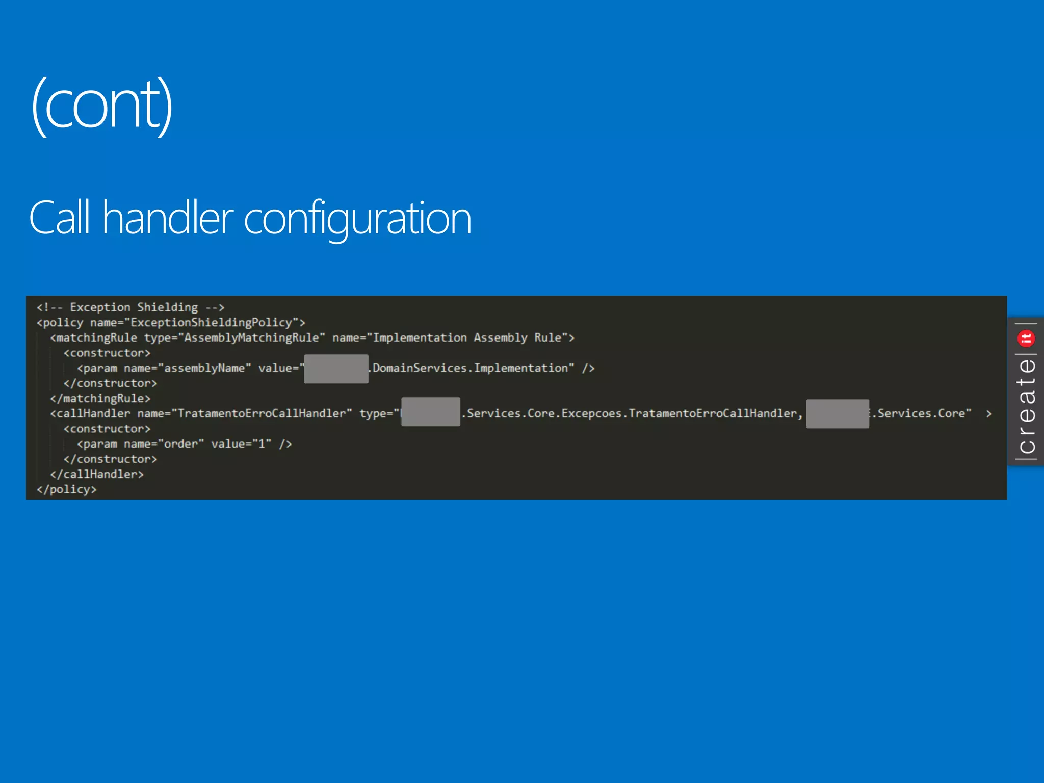 (cont) 
Callhandlerconfiguration  
