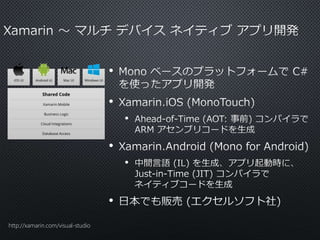 • 
• 
• 
• 
• 
• 
http://xamarin.com/visual-studio 
 