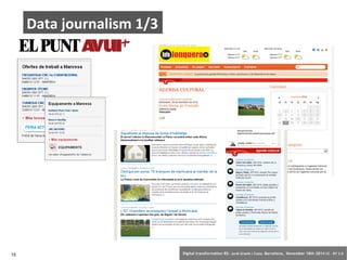 Data journalism 1/3 
15 Digital transformation BS: Jordi Graells i Costa. Barcelona, November 18th 2014 CC – BY 3.0 
 