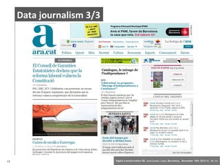 Data journalism 3/3 
17 Digital transformation BS: Jordi Graells i Costa. Barcelona, November 18th 2014 CC – BY 3.0 
 