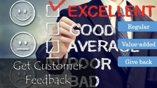 Regular 
Value-added 
Give back 
 