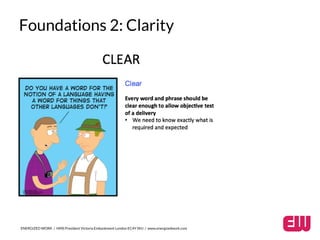 Foundations 2: Clarity 
ENERGIZED WORK / HMS President Victoria Embankment London EC4Y 0HJ / www.energizedwork.com 
 