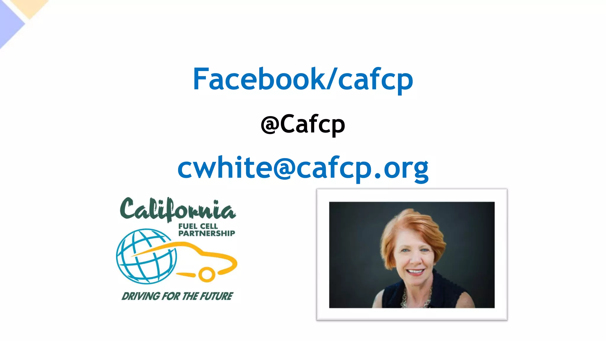 Facebook/cafcp
@Cafcp
cwhite@cafcp.org
 