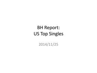 BH Report: US Top Singles 
2014/11/25  